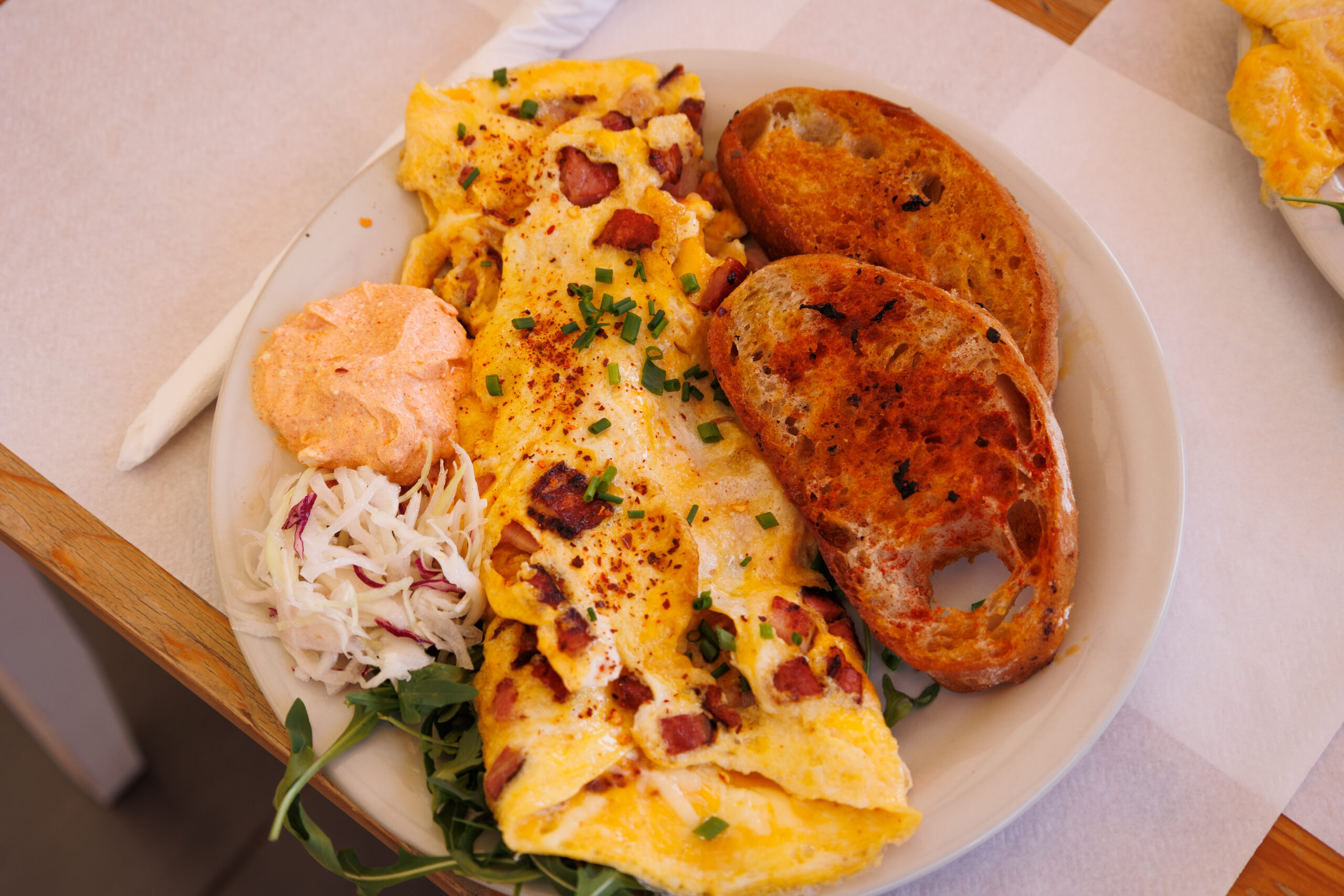 A bacon and cheese omelet from Terraco do Mercado in Setubal